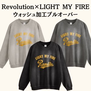 画像1: Revolution×LIGHT MY FIREウォッシュ加工スウェットプルオーバー (1)